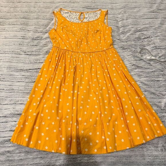 Moulinette Soeurs Yellow Pleated Dress Size 6 - Picture 1 of 10